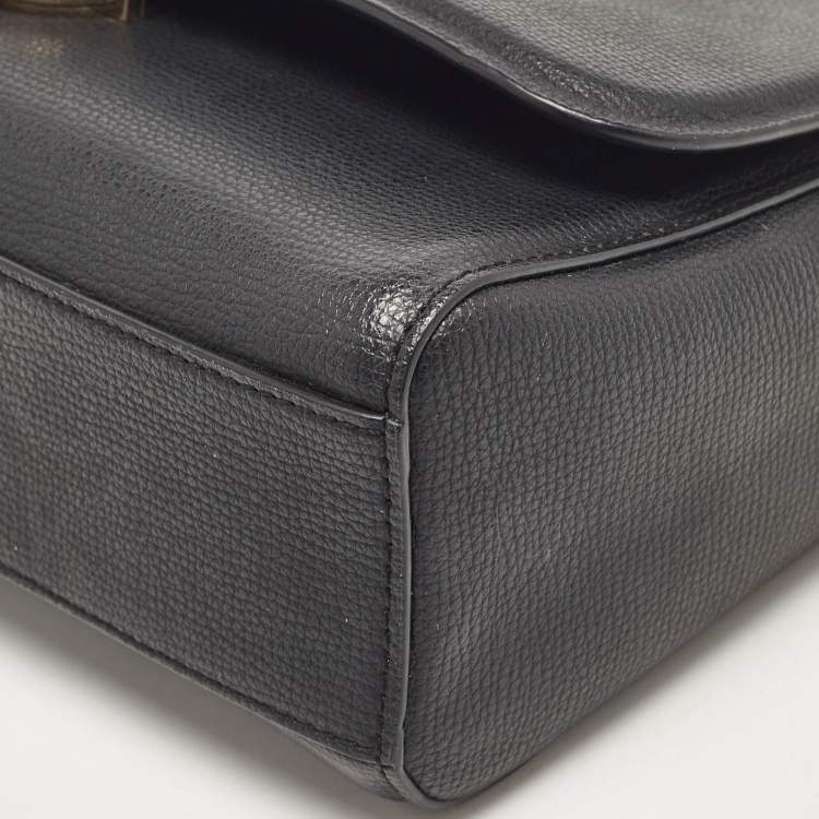 Pre Owned Aigner Black Leather Grazia Shoulder Bag