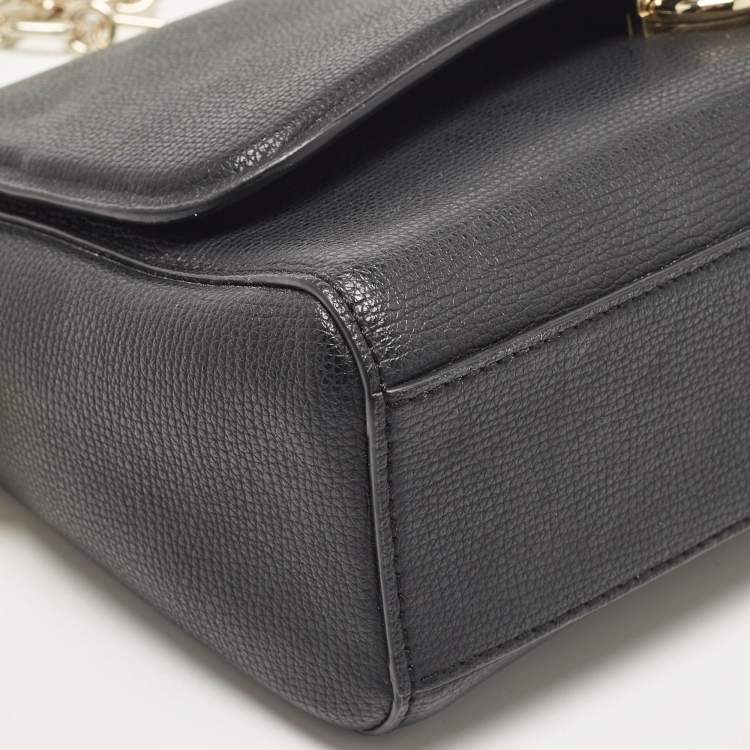 Pre Owned Aigner Black Leather Grazia Shoulder Bag