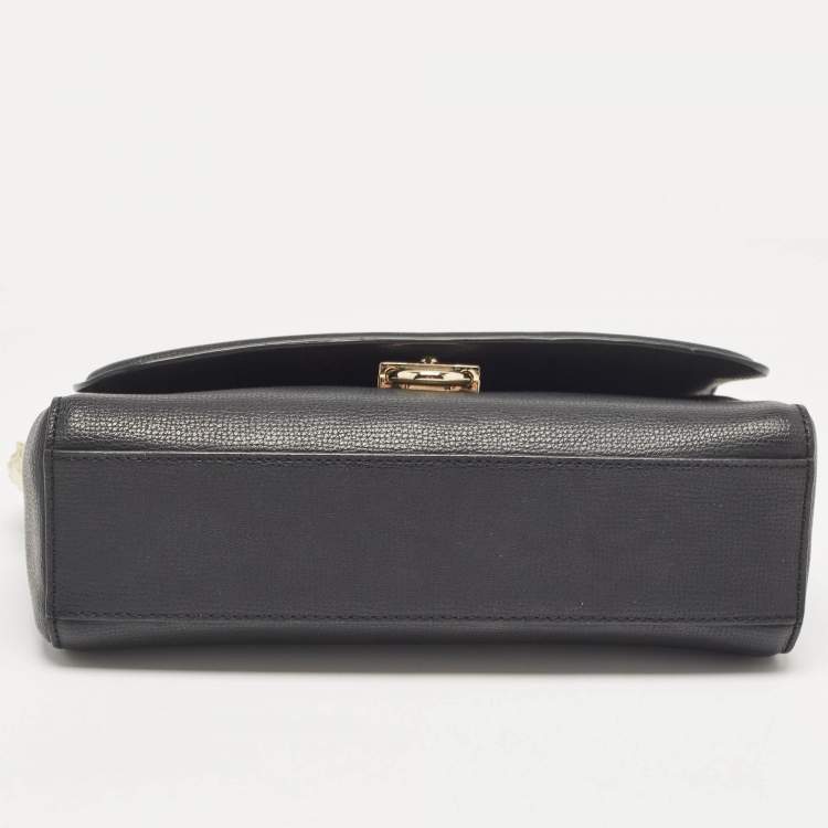 Pre Owned Aigner Black Leather Grazia Shoulder Bag