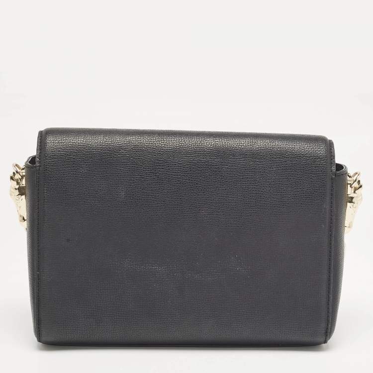 Pre Owned Aigner Black Leather Grazia Shoulder Bag