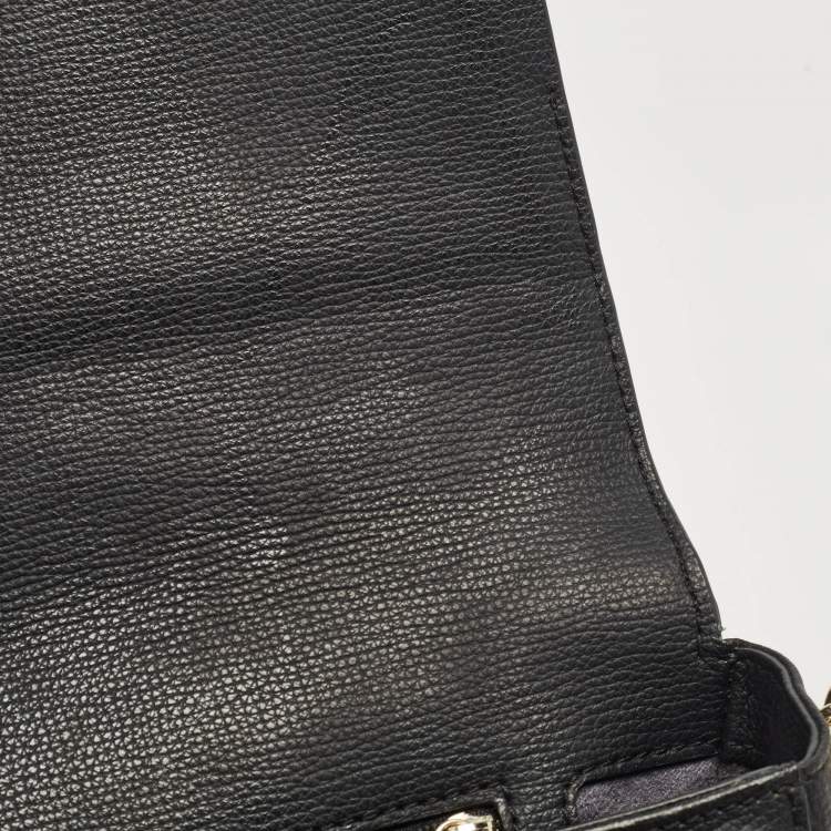 Pre Owned Aigner Black Leather Grazia Shoulder Bag