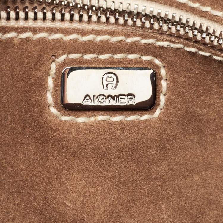 Pre Owned Aigner Brown Suede Tassel Tote