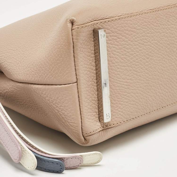 Pre Owned Aigner Beige Leather Top Handle Bag