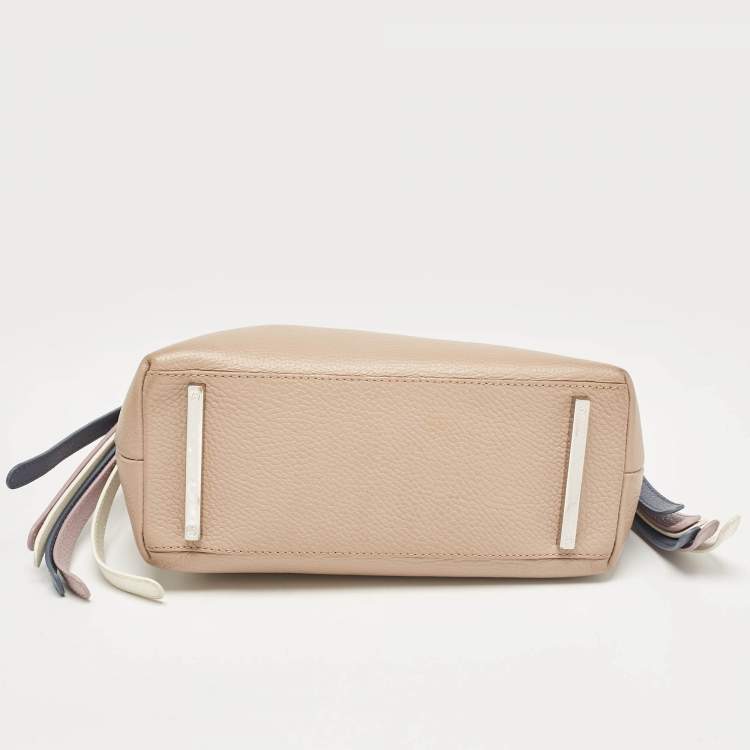 Pre Owned Aigner Beige Leather Top Handle Bag
