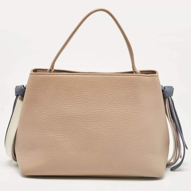 Pre Owned Aigner Beige Leather Top Handle Bag