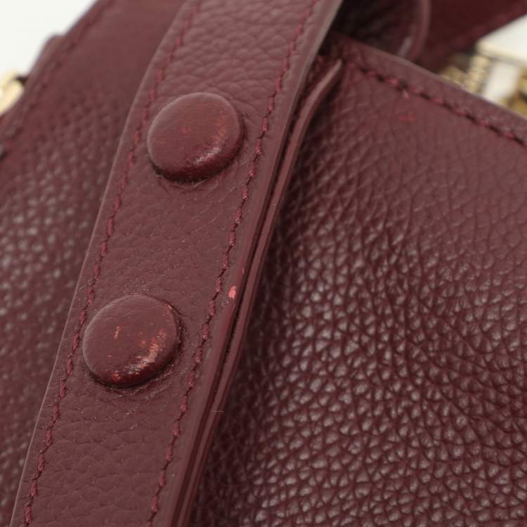Pre Owned Aigner Burgundy Leather Shoulder Bag