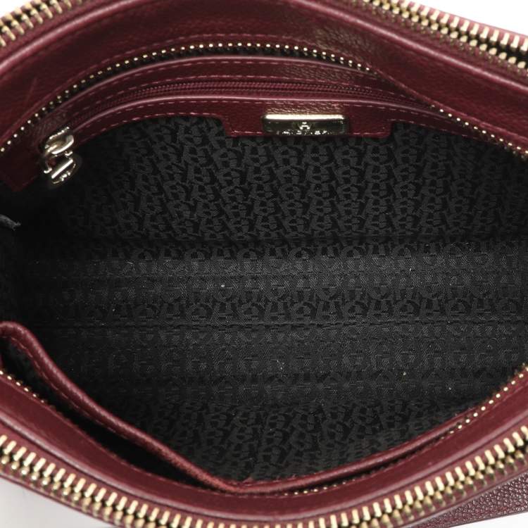 Pre Owned Aigner Burgundy Leather Shoulder Bag