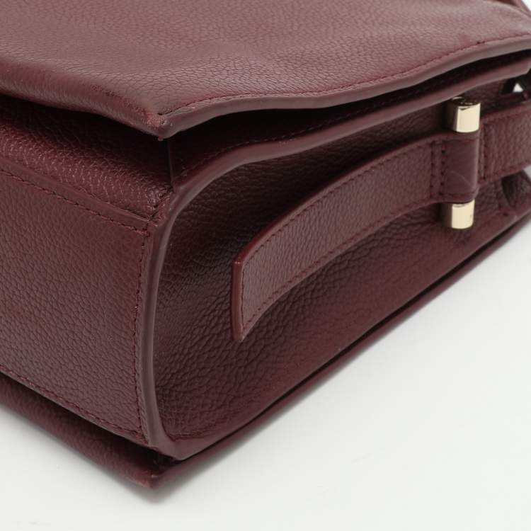 Pre Owned Aigner Burgundy Leather Shoulder Bag