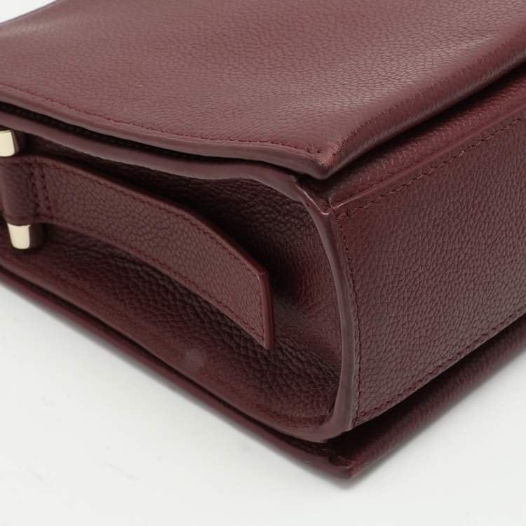 Pre Owned Aigner Burgundy Leather Shoulder Bag