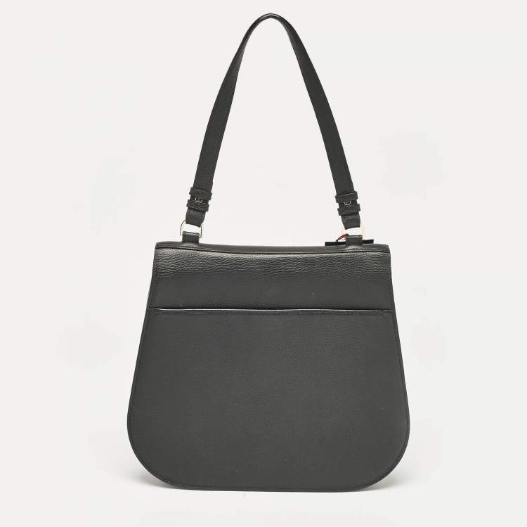 Pre Owned Aigner Black Leather Pina Top Handle Bag