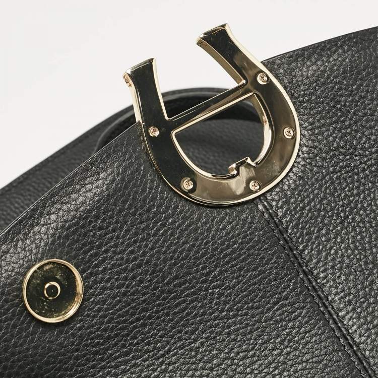 Pre Owned Aigner Black Leather Pina Top Handle Bag