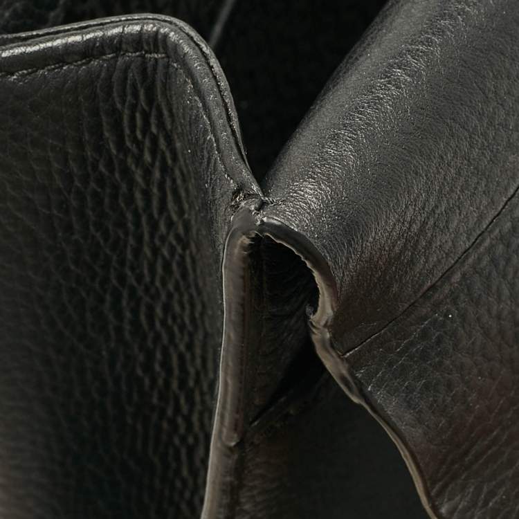 Pre Owned Aigner Black Leather Pina Top Handle Bag