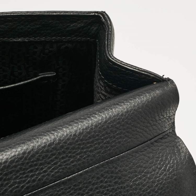 Pre Owned Aigner Black Leather Pina Top Handle Bag