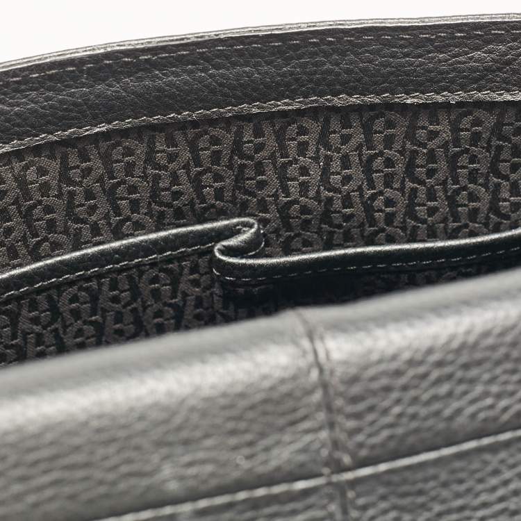 Pre Owned Aigner Black Leather Pina Top Handle Bag
