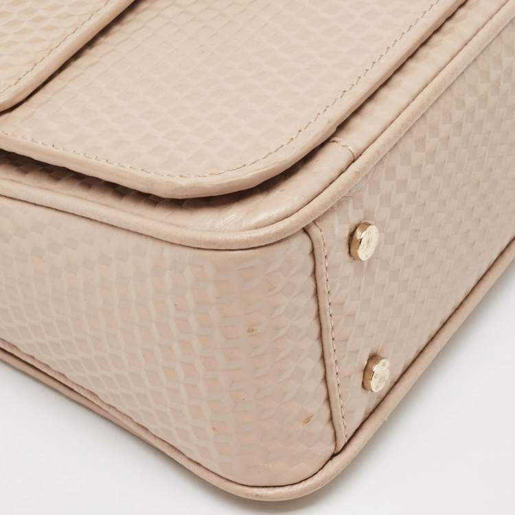 Pre Owned Aigner Old Rose Textured Leather Small Genoveva Top Handle Bag