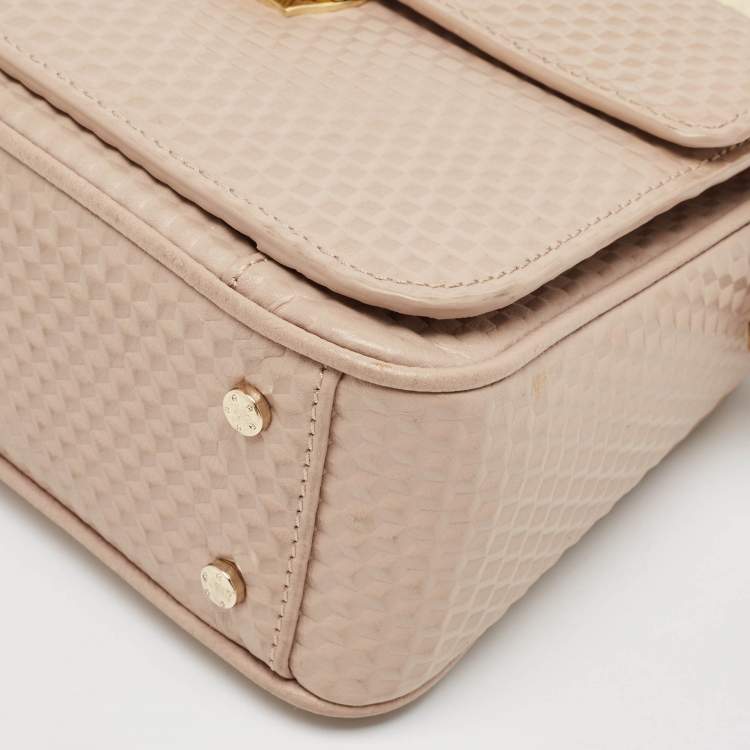 Pre Owned Aigner Old Rose Textured Leather Small Genoveva Top Handle Bag