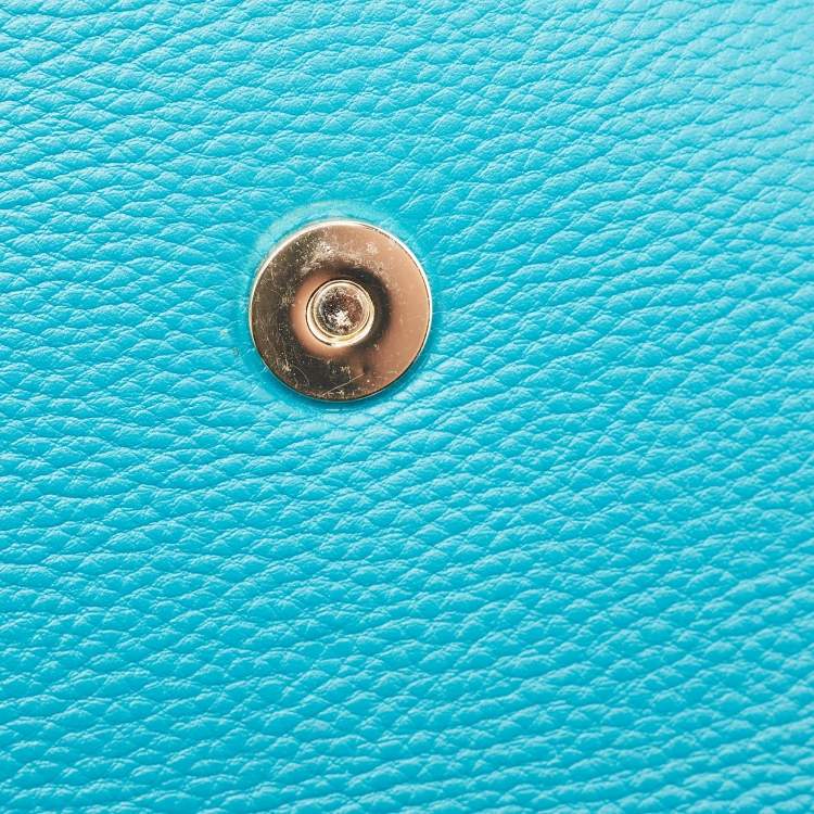 Pre Owned Aigner Green Leather Logo Flap Top Handle Bag