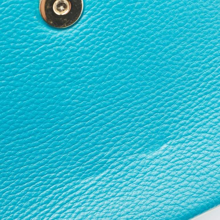 Pre Owned Aigner Green Leather Logo Flap Top Handle Bag