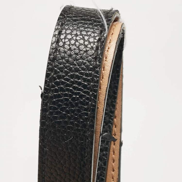 Pre Owned Aigner Black/Beige Monogram Embossed Leather Leonie Tote