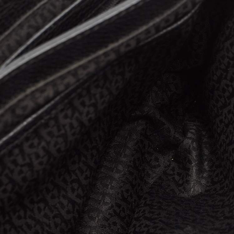 Pre Owned Aigner Black Leather Flap Shoulder Bag