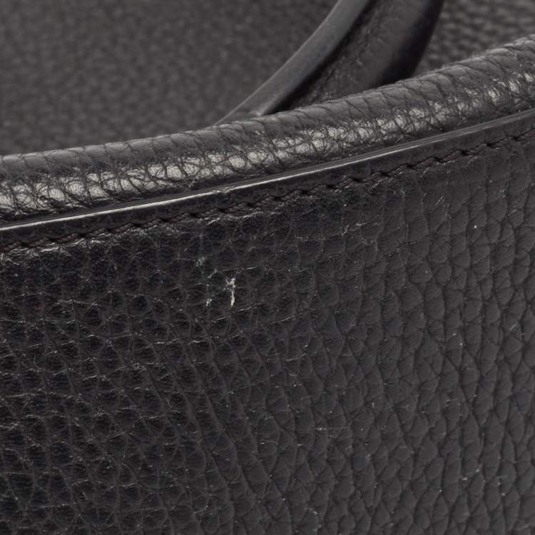 Pre Owned Aigner Black Grained Leather Cybill Tote