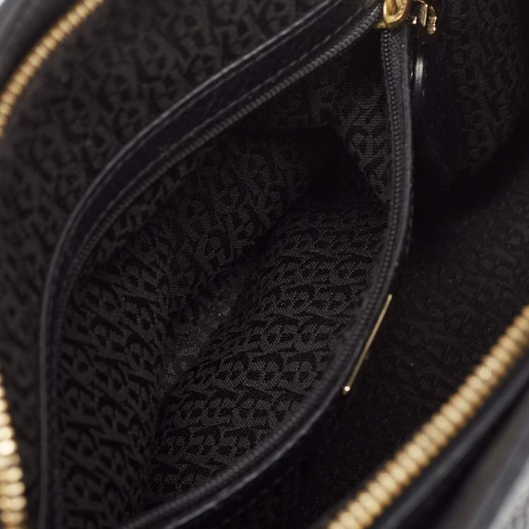 Pre Owned Aigner Black Grained Leather Cybill Tote