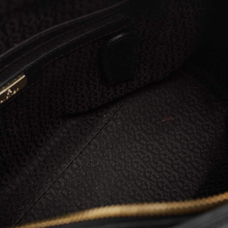 Pre Owned Aigner Black Grained Leather Cybill Tote