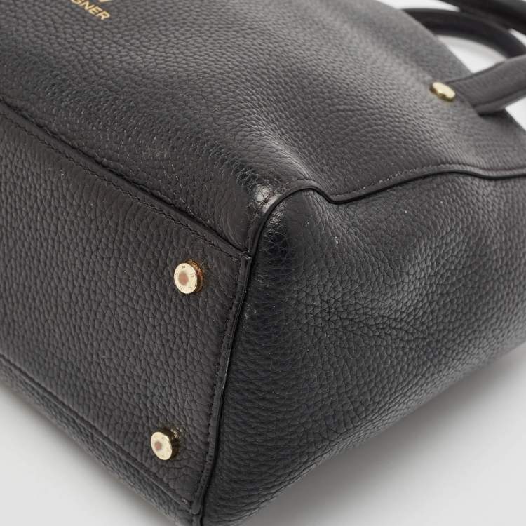 Pre Owned Aigner Black Grained Leather Cybill Tote