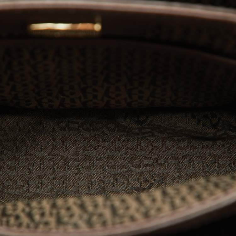 Pre Owned Aigner Multicolor Signature Coated Canvas Flap Shoulder Bag