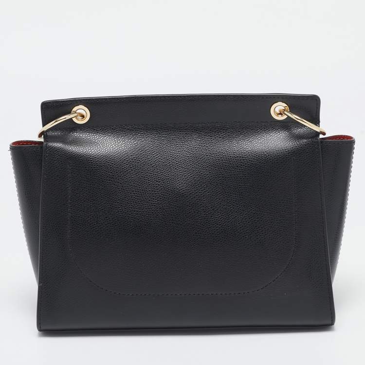 Pre Owned Aigner Black Leather Mini Carol Shoulder Bag
