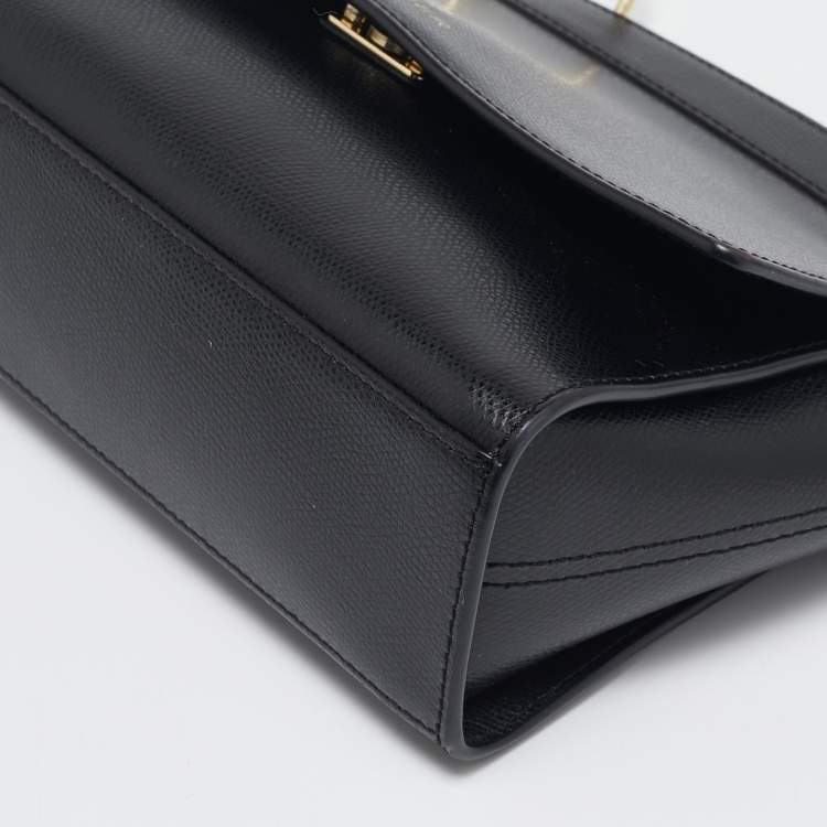 Pre Owned Aigner Black Leather Mini Carol Shoulder Bag