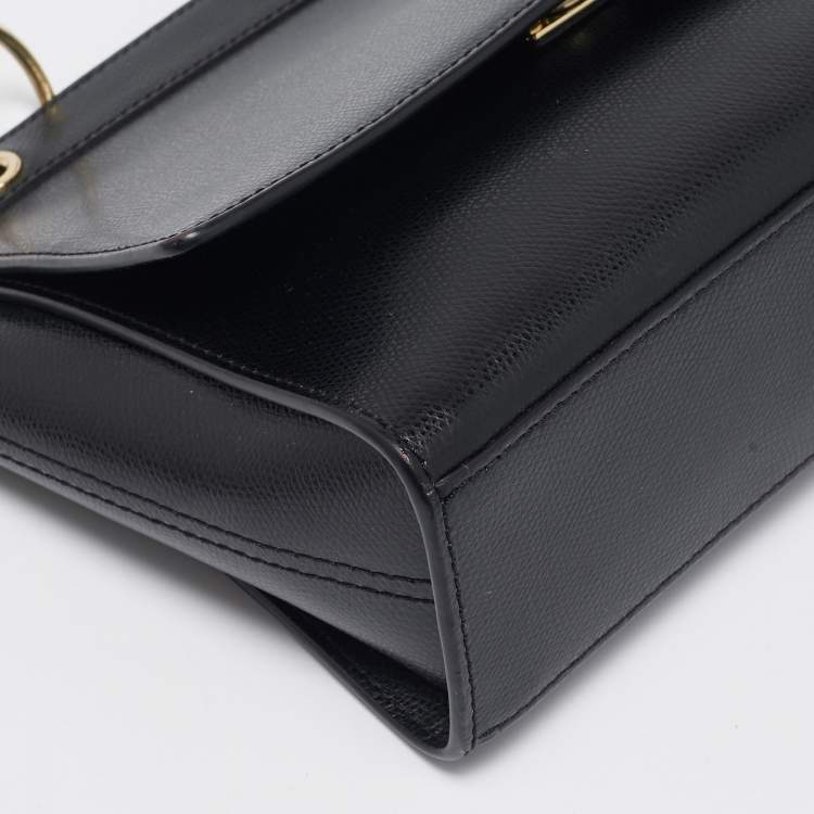 Pre Owned Aigner Black Leather Mini Carol Shoulder Bag