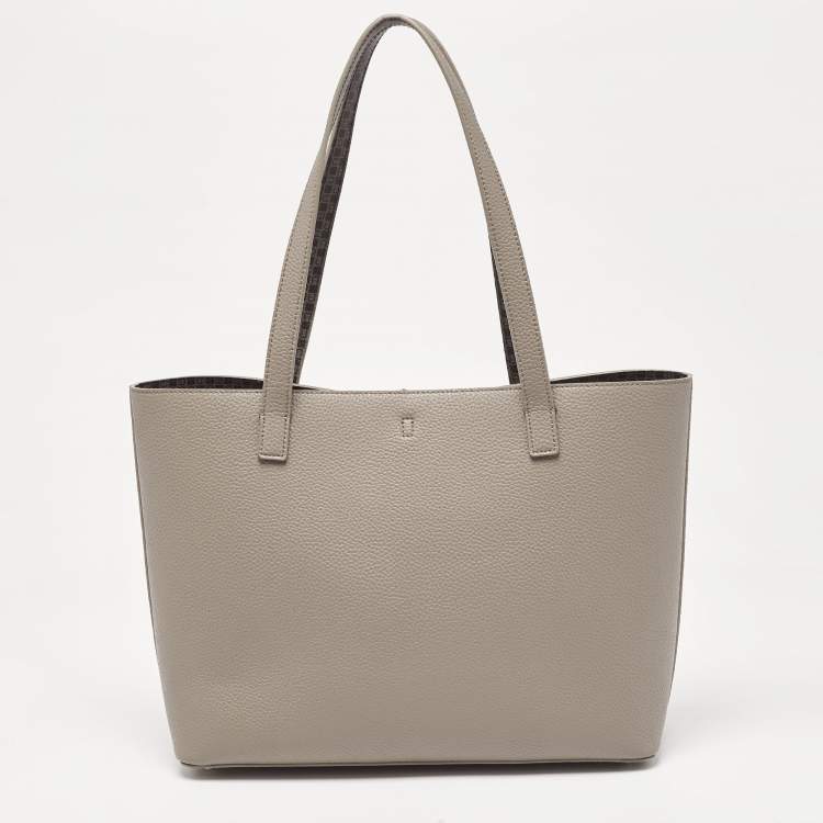 Pre Owned Aigner Grey Leather Leonie Tote