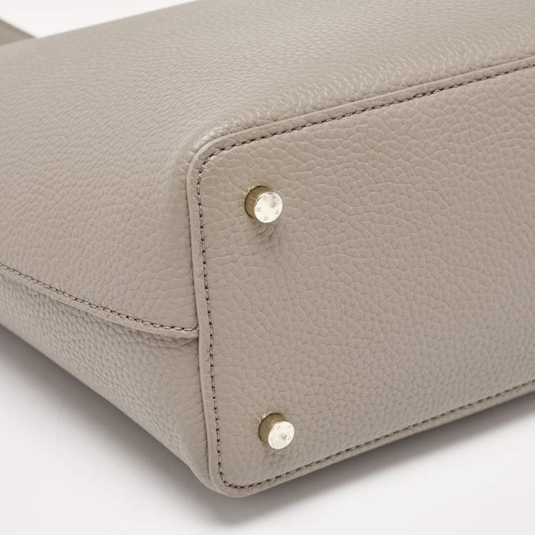 Pre Owned Aigner Grey Leather Leonie Tote