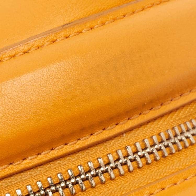 Pre Owned Aigner Orange Leather Frame Satchel