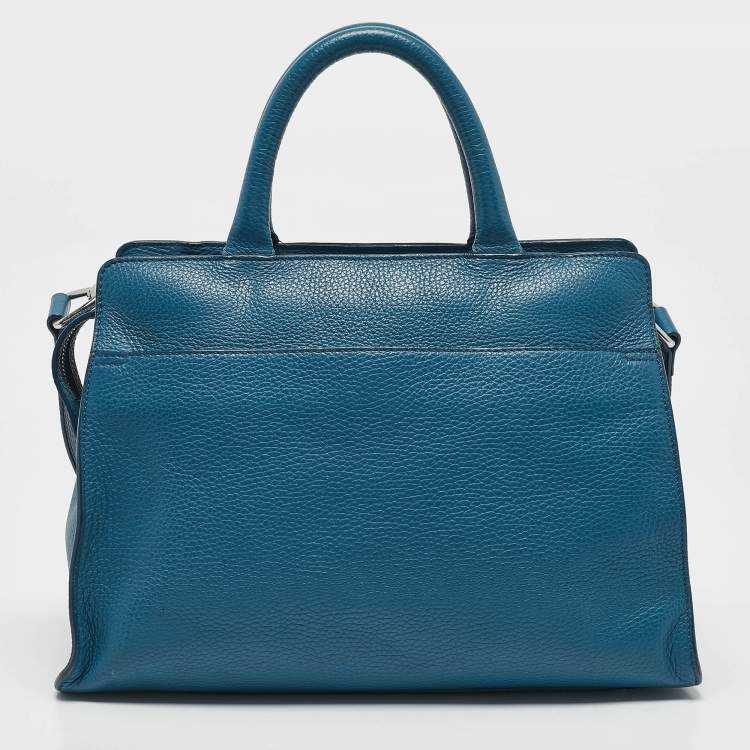 Pre Owned Aigner Blue Leather Cybill Tote