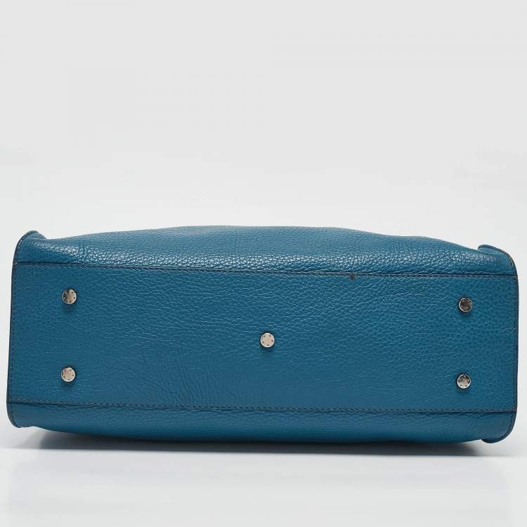 Pre Owned Aigner Blue Leather Cybill Tote