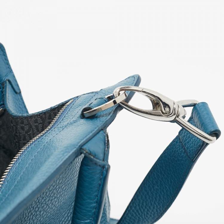 Pre Owned Aigner Blue Leather Cybill Tote