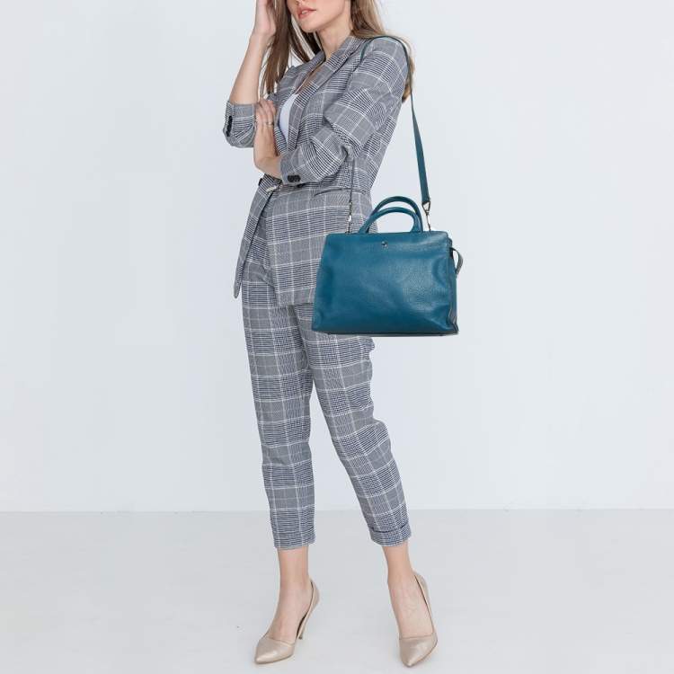 Pre Owned Aigner Blue Leather Cybill Tote