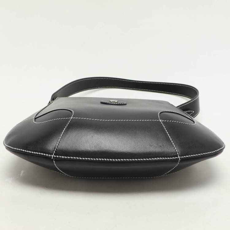 Pre Owned Aigner Black Leather Shoulder Bag