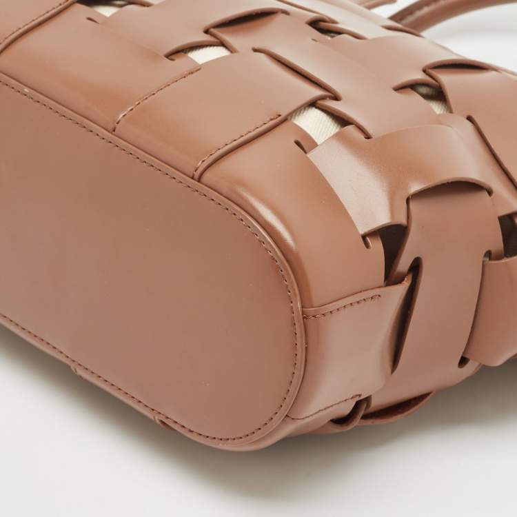Pre Owned Aigner Brown Braided Leather Matera Tote