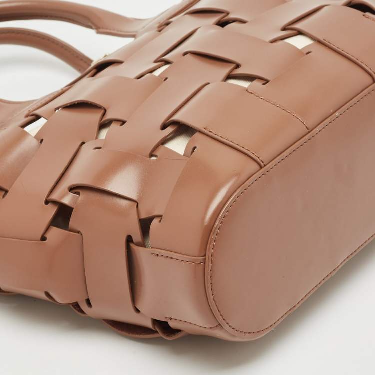 Pre Owned Aigner Brown Braided Leather Matera Tote