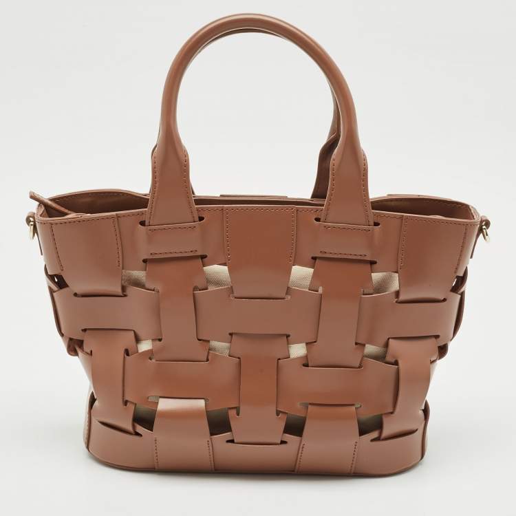 Pre Owned Aigner Brown Braided Leather Matera Tote