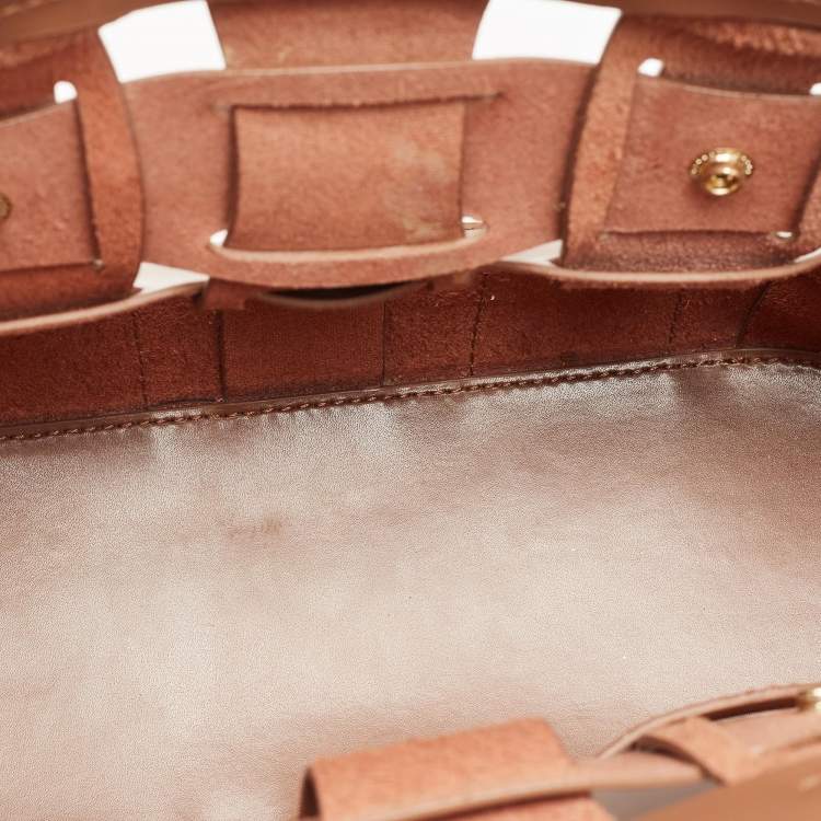 Pre Owned Aigner Brown Braided Leather Matera Tote