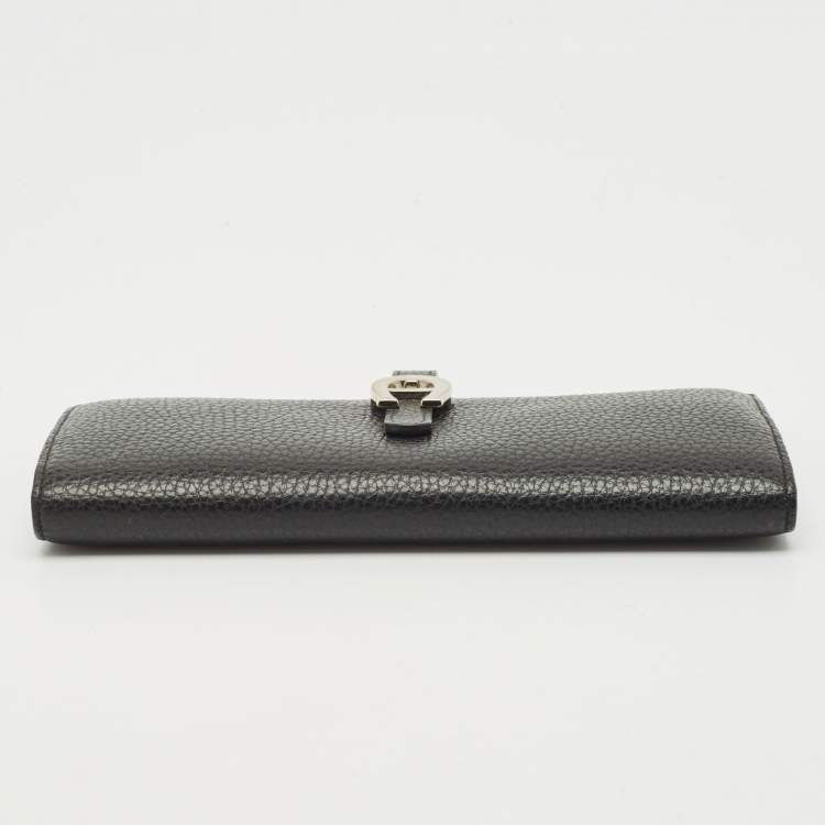 Pre Owned Aigner Black Leather Cybill Banknote Continental Wallet