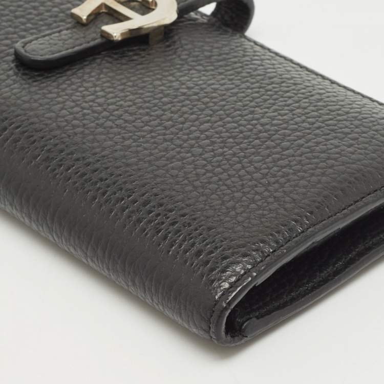 Pre Owned Aigner Black Leather Cybill Banknote Continental Wallet