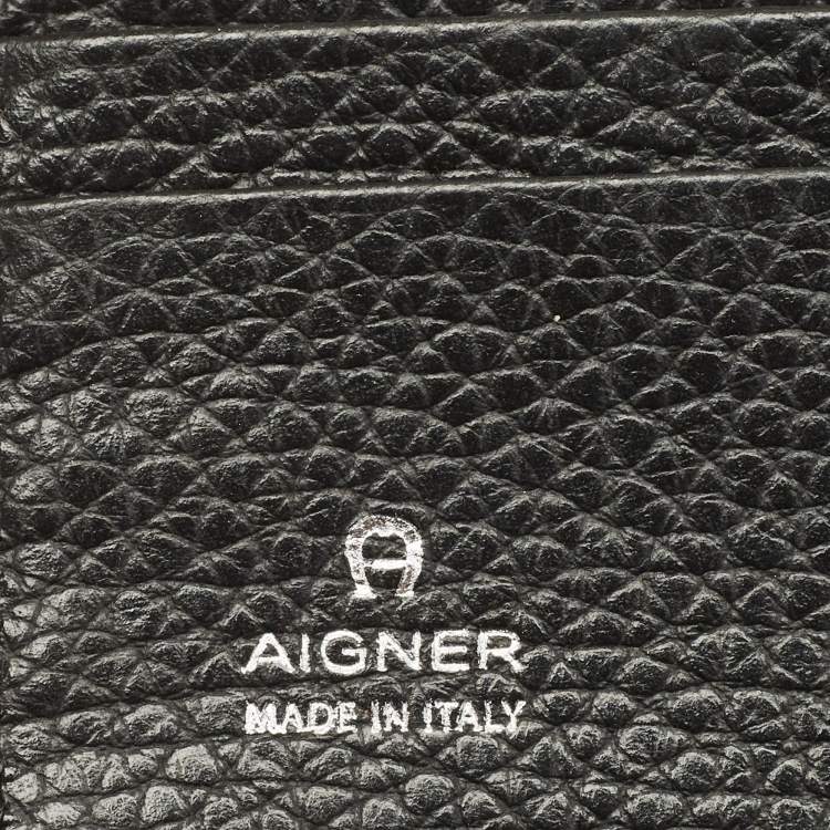 Pre Owned Aigner Black Leather Cybill Banknote Continental Wallet