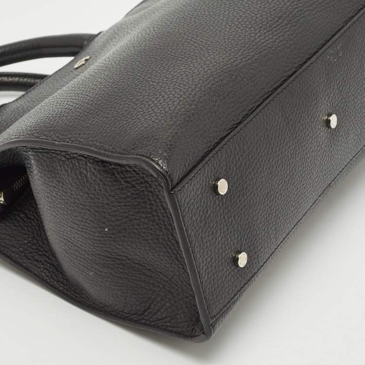 Pre Owned Aigner Black Leather Cybill Tote