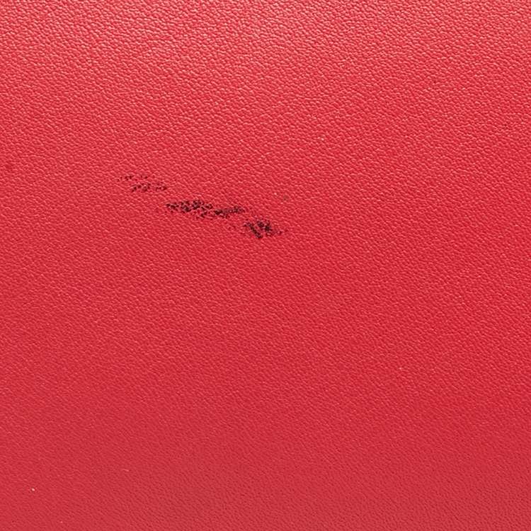 Pre Owned Aigner Rose Red Signature Canvas and Leather Bow Tote