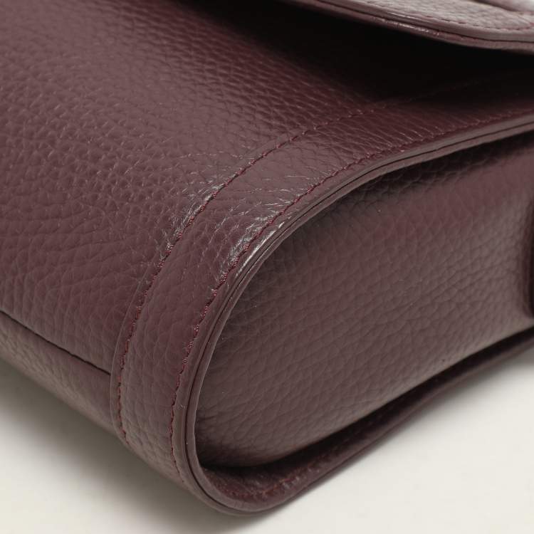 Pre Owned Aigner Burgundy Leather Cavallina Crossbody Bag